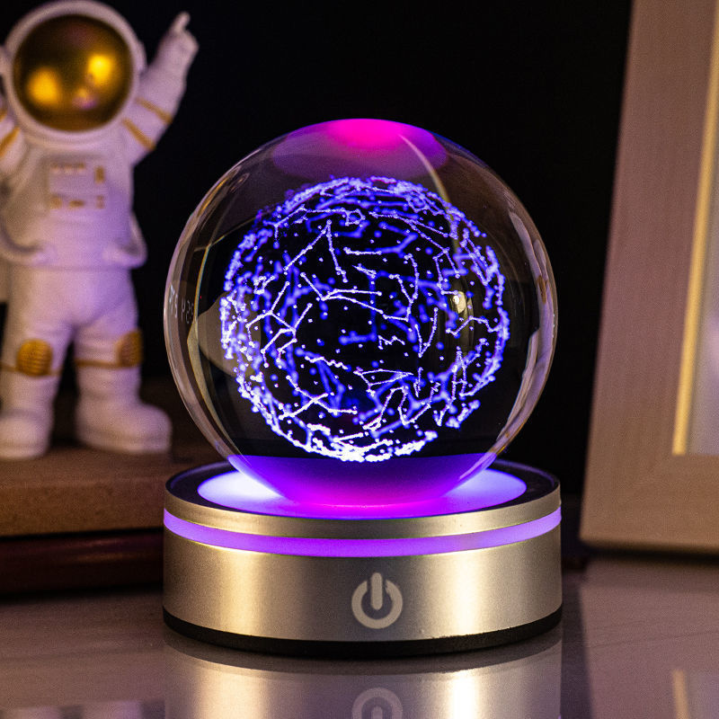3D Engraved Crystal Ball Night Light