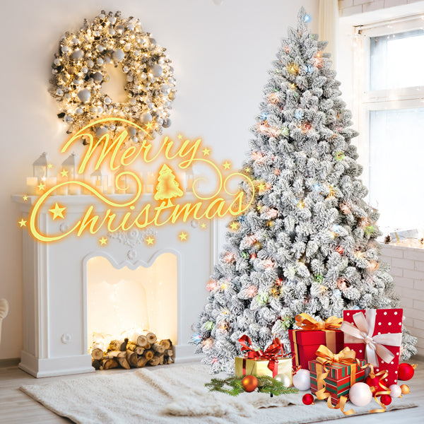 4 ft Pre-Lit Flocked Christmas Tree