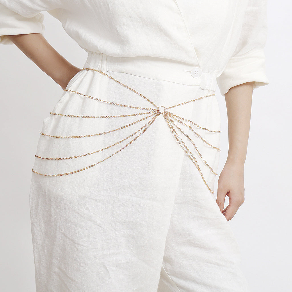 Geometric Metal Waist Chain