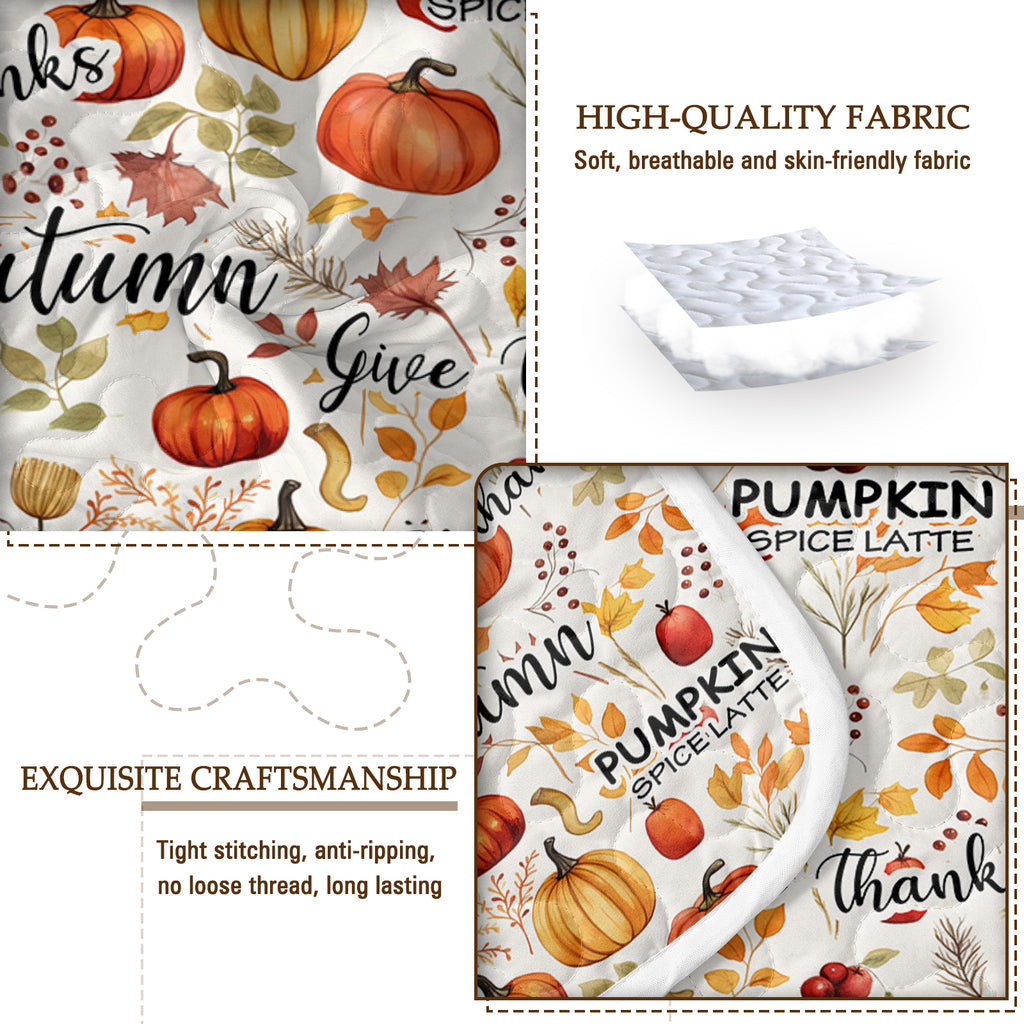 Autumn Pumpkin & Leaves Quilt Set