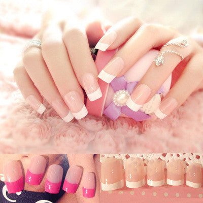 Long French-Tip Press-On Nails
