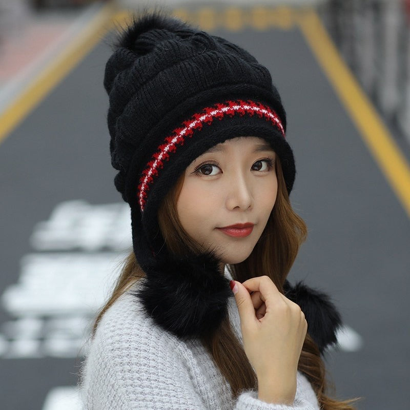 Pom-Pom Earflap Beanie