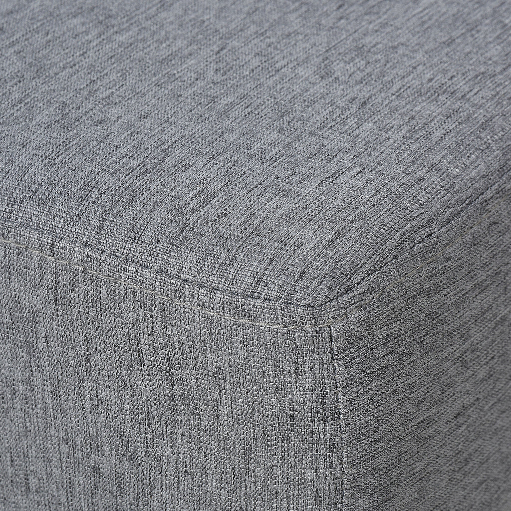 Linen Cube Ottoman Pouf