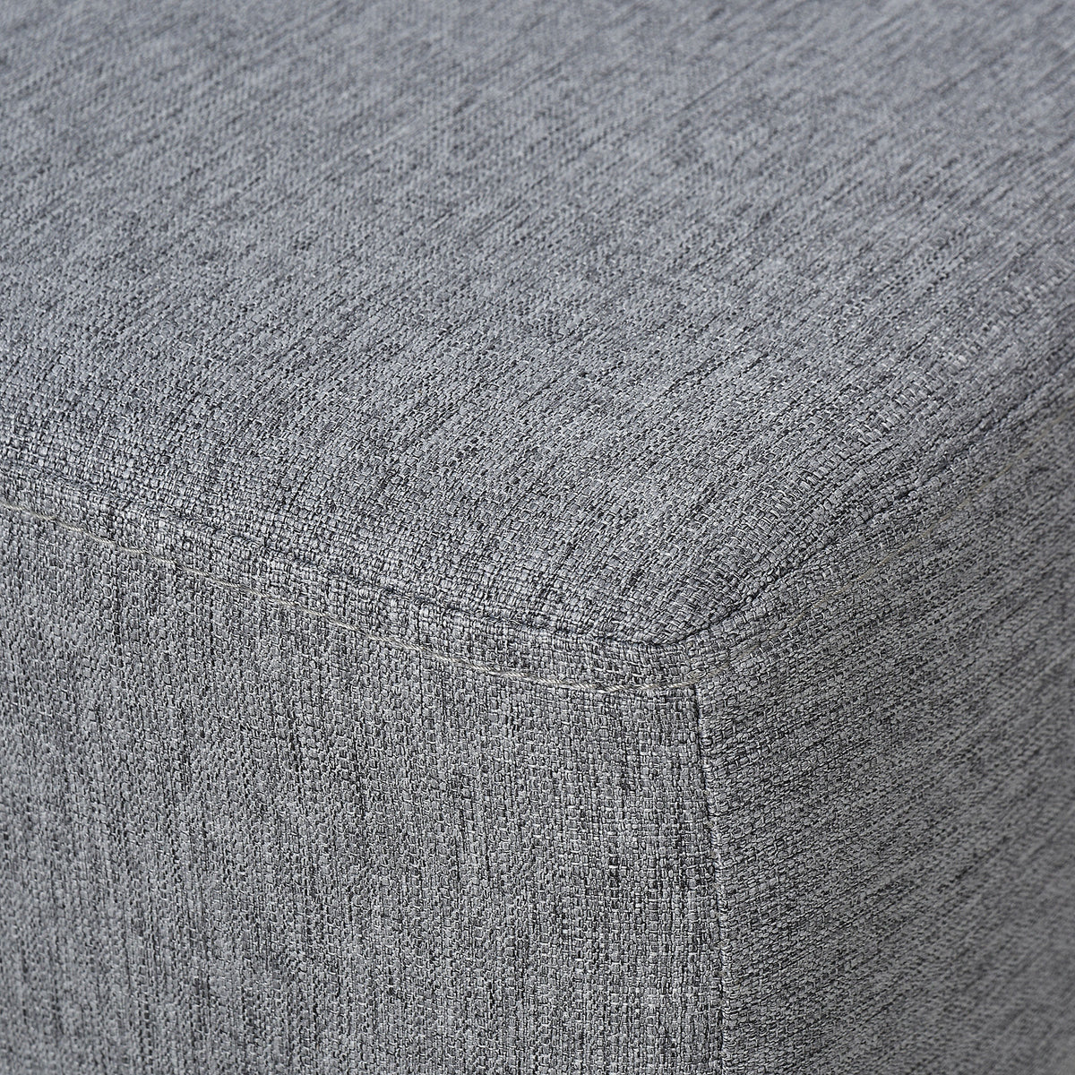 Linen Cube Ottoman Pouf