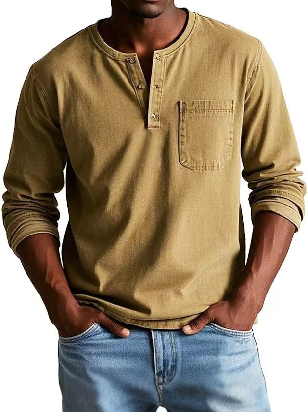 Men's Long-Sleeve Henley Tee