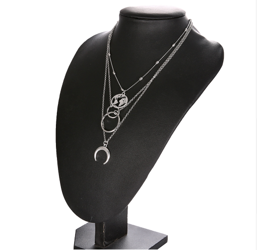 Layered Boho Moon Necklace