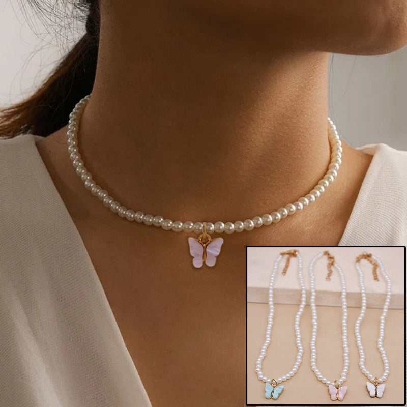 Pearl Butterfly Choker