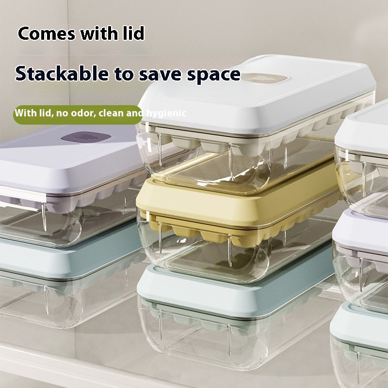 Silicone Ice Cube Tray with Lid & Bin