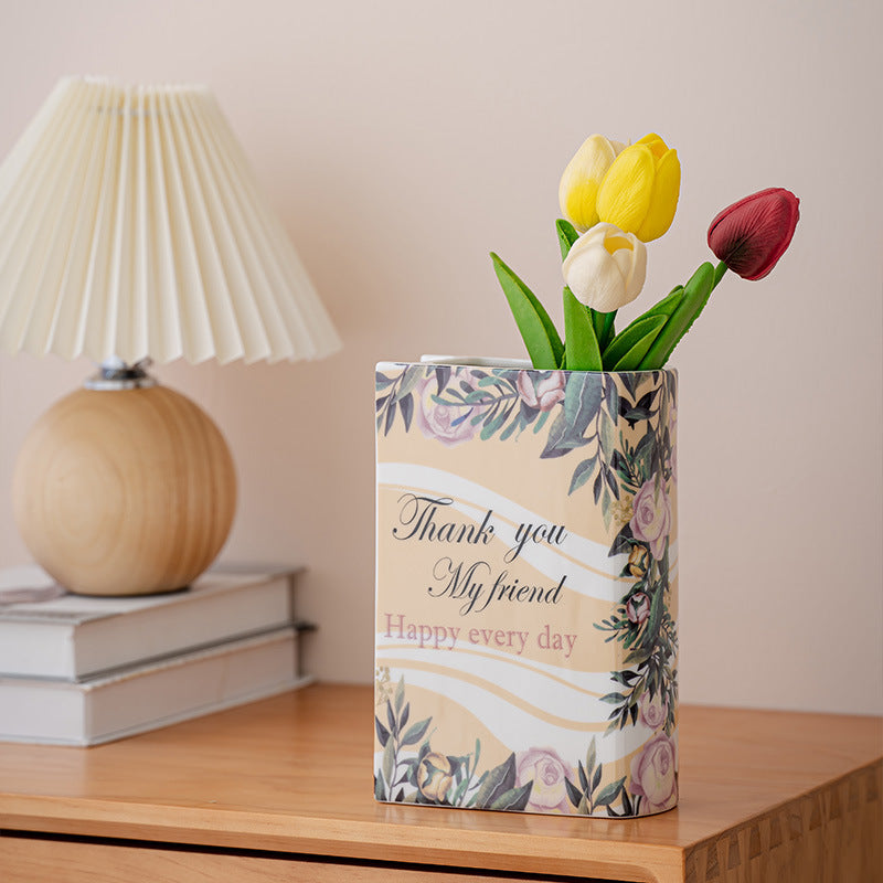 Open Book Ceramic Vase