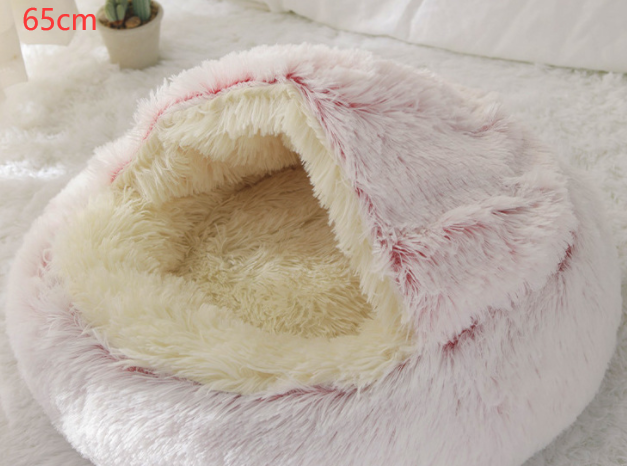 2-in-1 Plush Pet Bed & Cave