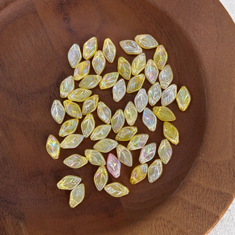 Glow-in-the-Dark Acrylic Leaf Beads