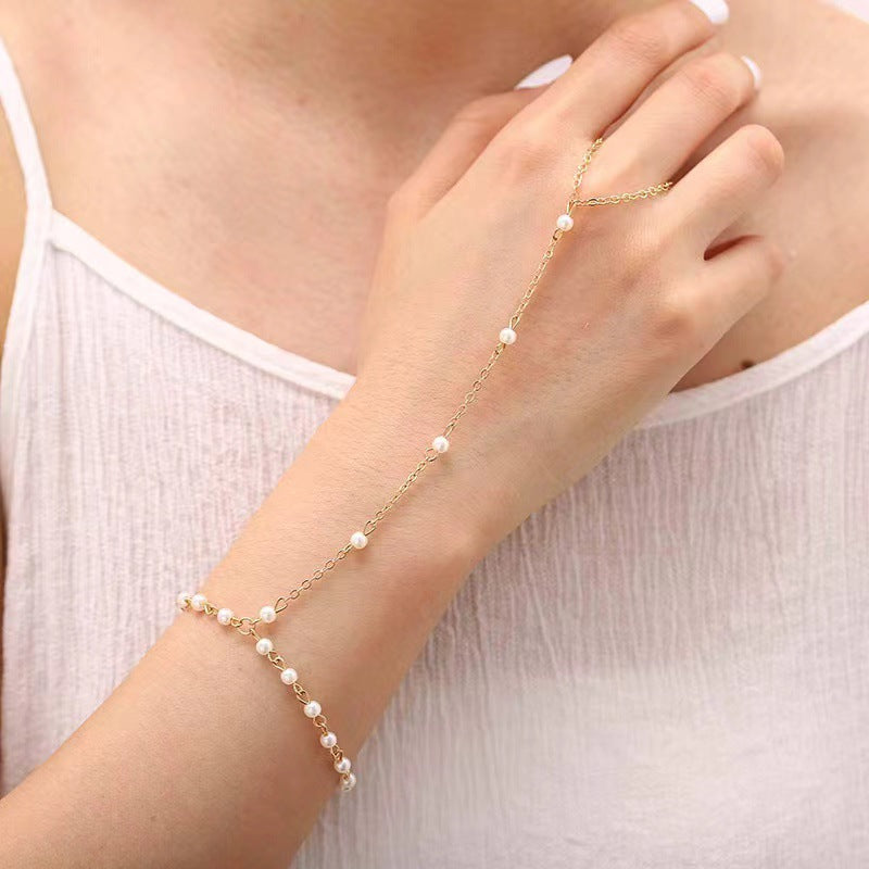 Golden Beads & Pearl Bracelet