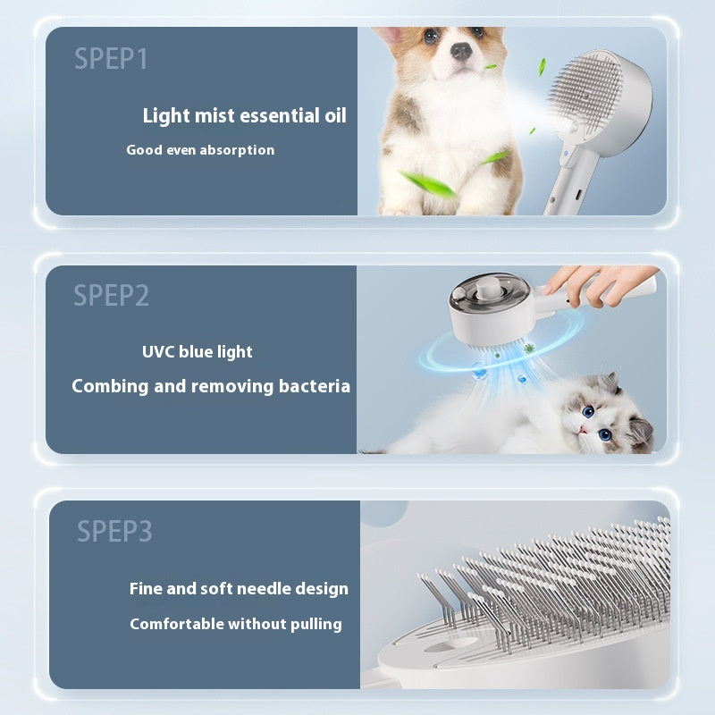 Self-Cleaning Pet Steam Brush