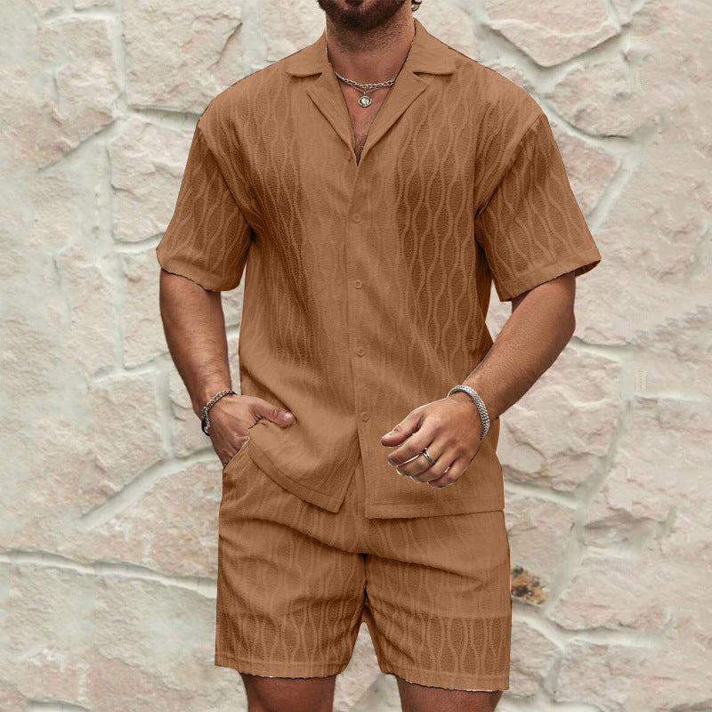Men's Button Shirt & Shorts Set