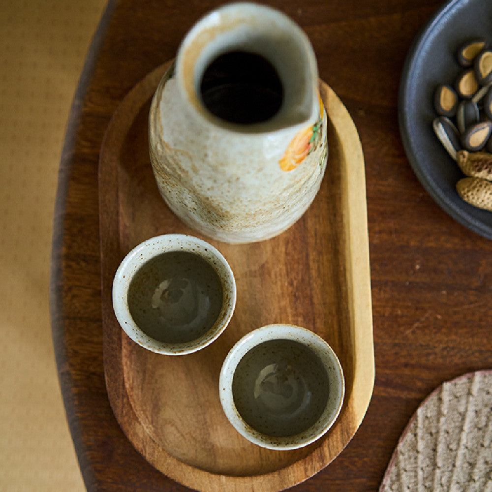 Hand-Drawn Sunflower Sake Set