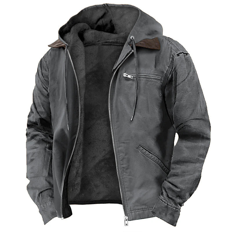 Men's Fleece Hooded Zip Jacket