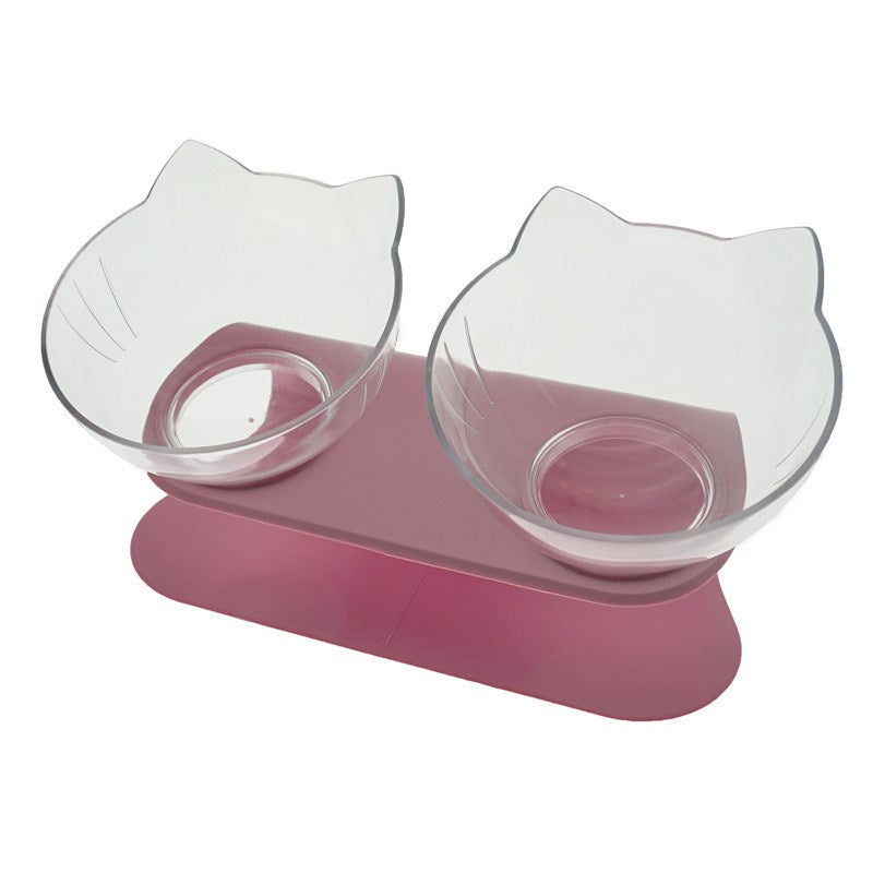 Elevated Cat Feeder with Clear Bowls