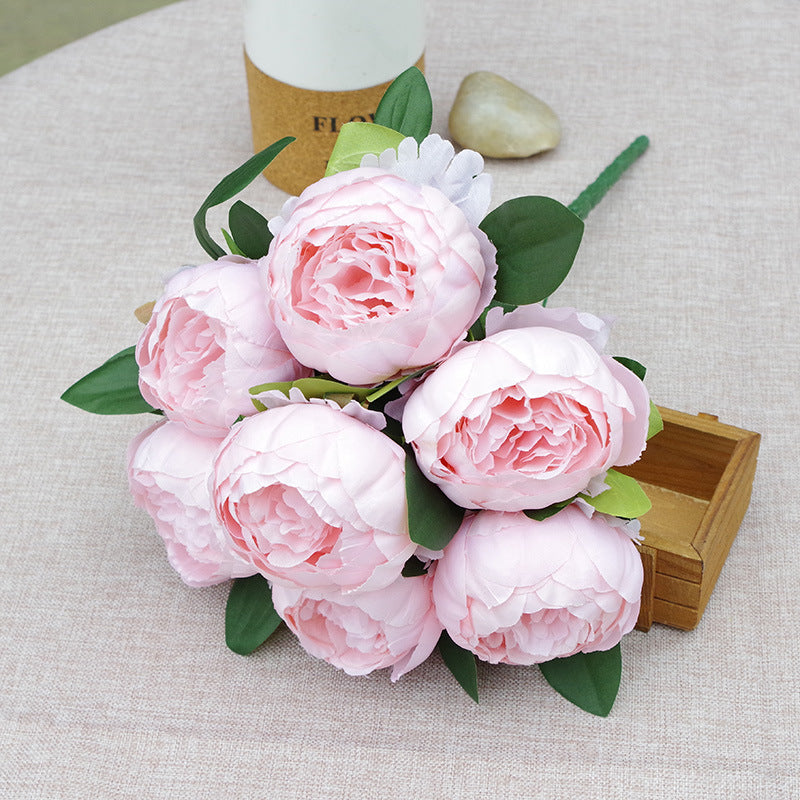 7-Head Silk Peony Stem