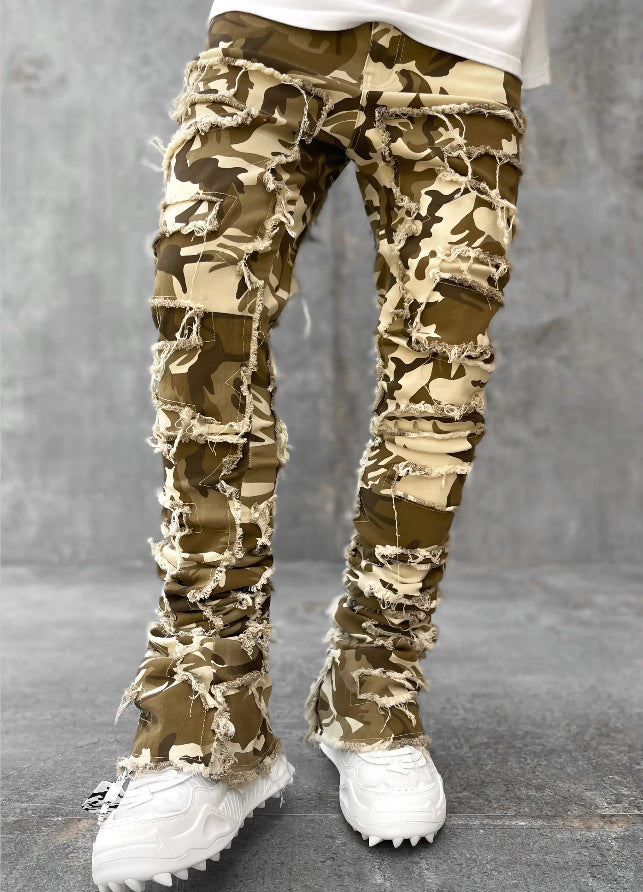 Men's Distressed Stacked Jeans