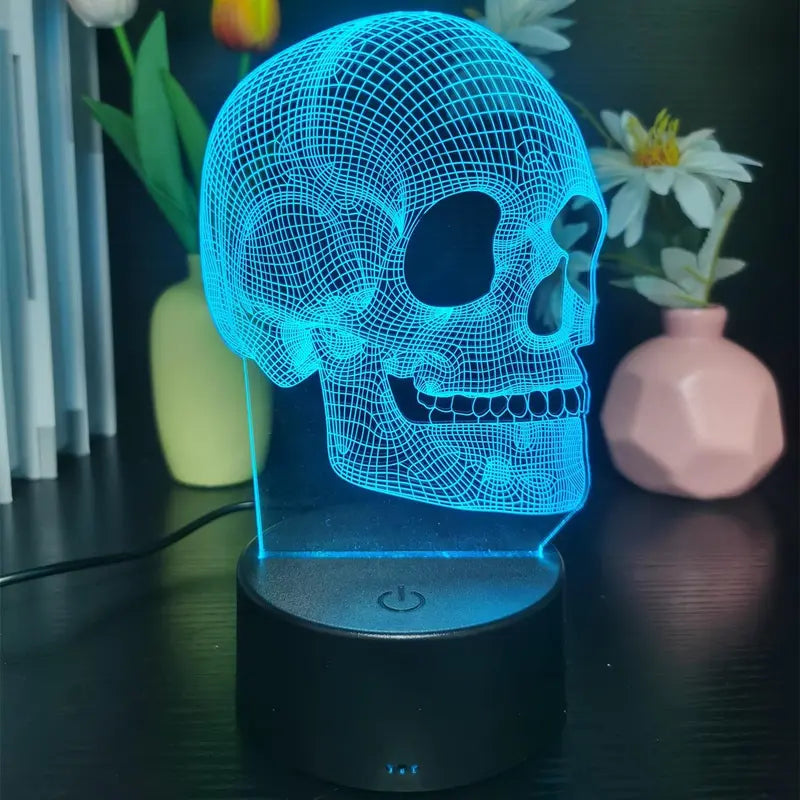 3D Illusion Skull Lamp