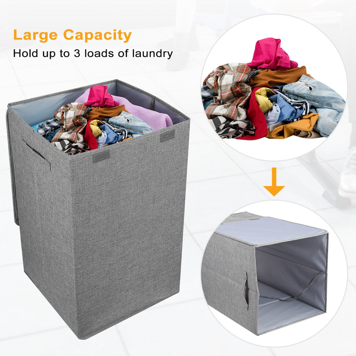 Foldable Laundry Hamper with Lid