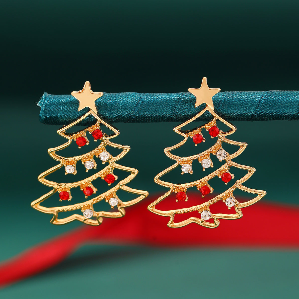 Christmas Tree Zircon Earrings