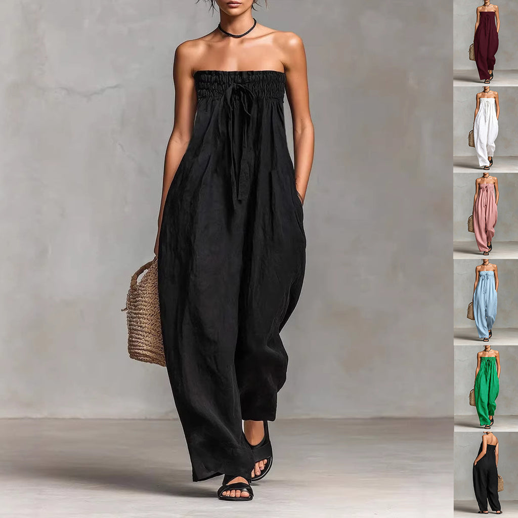 Strapless Ruched Jumpsuit