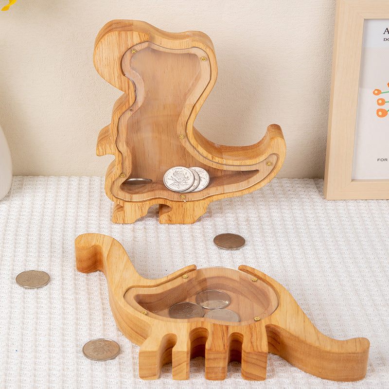 Wooden Animal Coin Bank