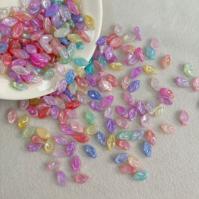 Glow-in-the-Dark Acrylic Leaf Beads