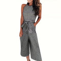Striped Wide-Leg Jumpsuit