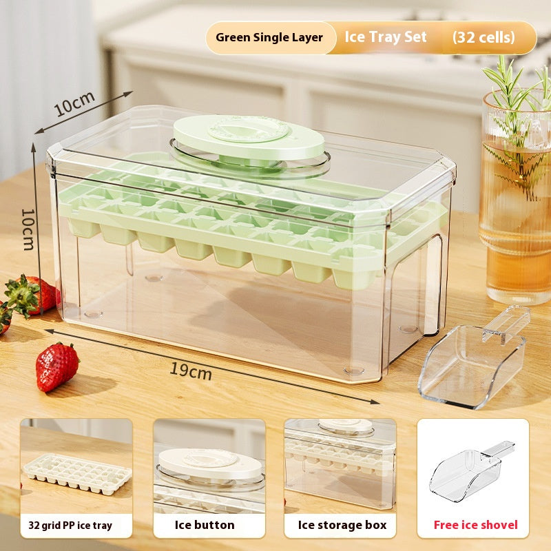 Press-Release Ice Cube Tray with Bin