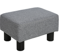 Linen Cube Ottoman Pouf