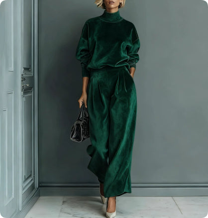 High-Neck Zip Tracksuit Set