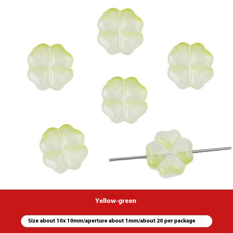 Glass Four-Leaf Clover Beads (20 pcs)