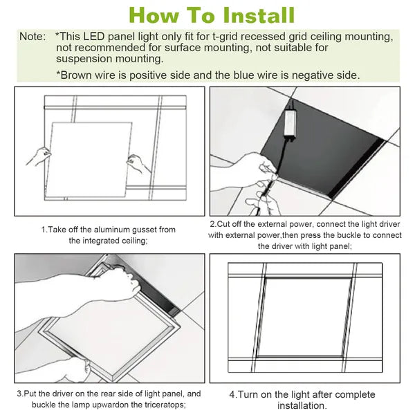 Recessed LED Panel Lights (2-Pack)
