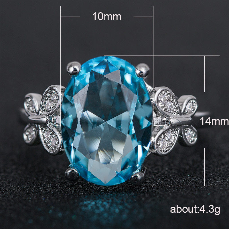 Sea Blue Bow Ring