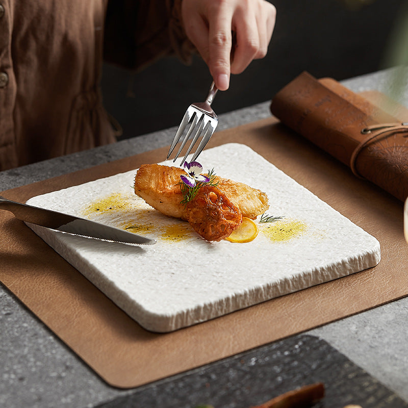 Mocha Rock Square Plate