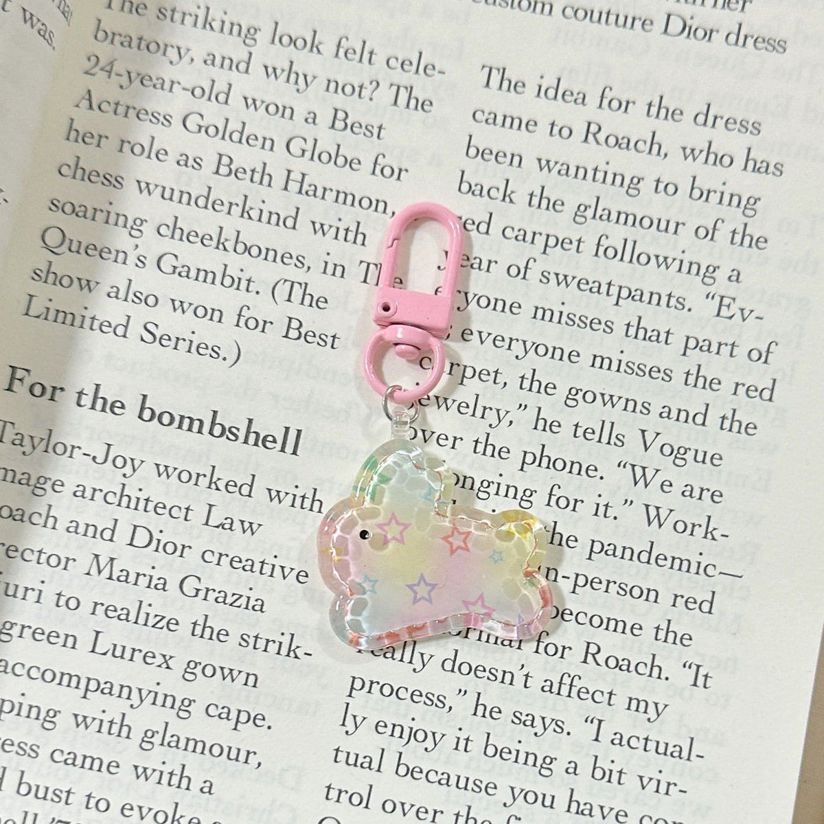 Clear Bunny Keychain