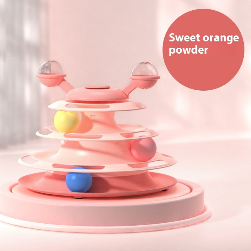 4-Level Cat Ball Track Tower
