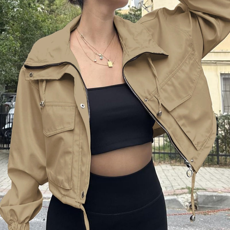Short Zip Trench Jacket