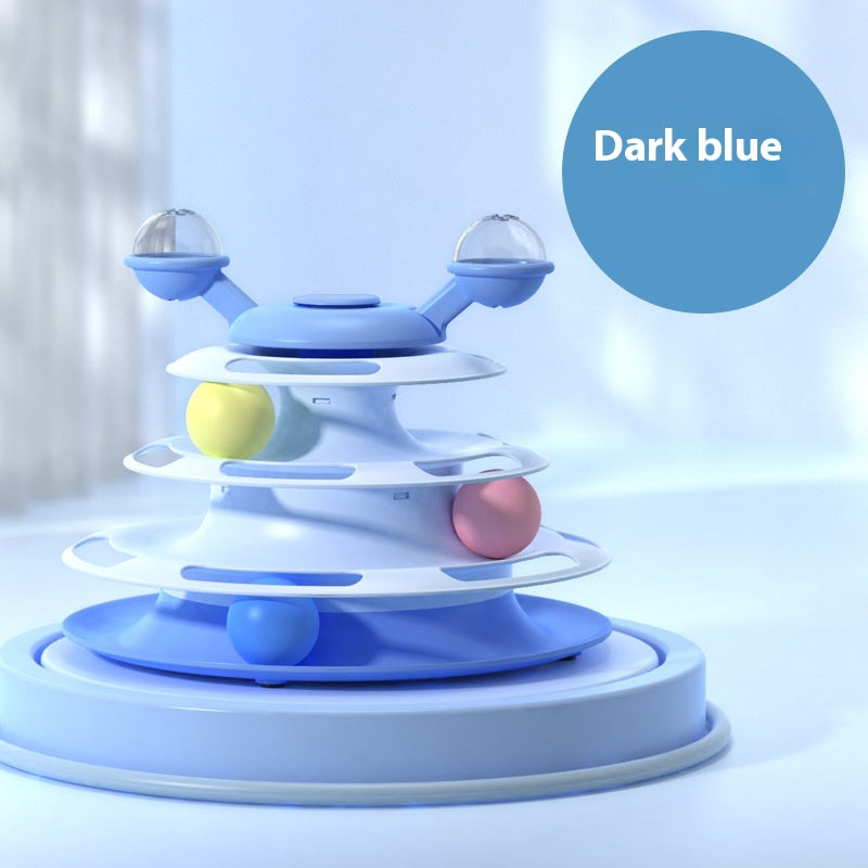 4-Level Cat Ball Track Tower