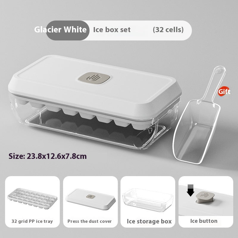 Silicone Ice Cube Tray with Lid & Bin
