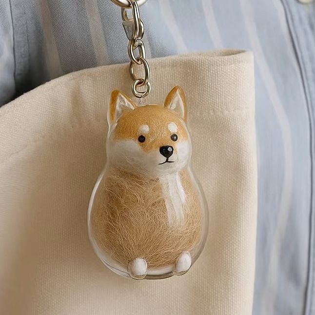 Dog Breed Fuzzy Keychain