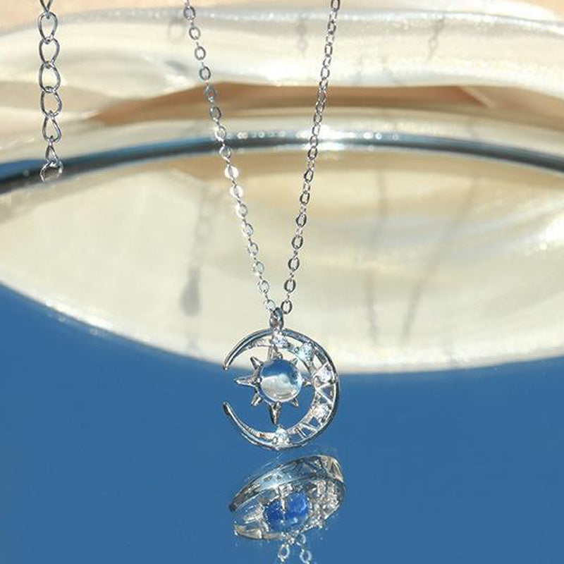 Crescent Moon Rhinestone Necklace