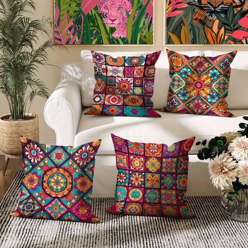 Bohemian Linen Pillow Cover