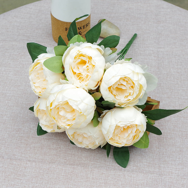 7-Head Silk Peony Stem