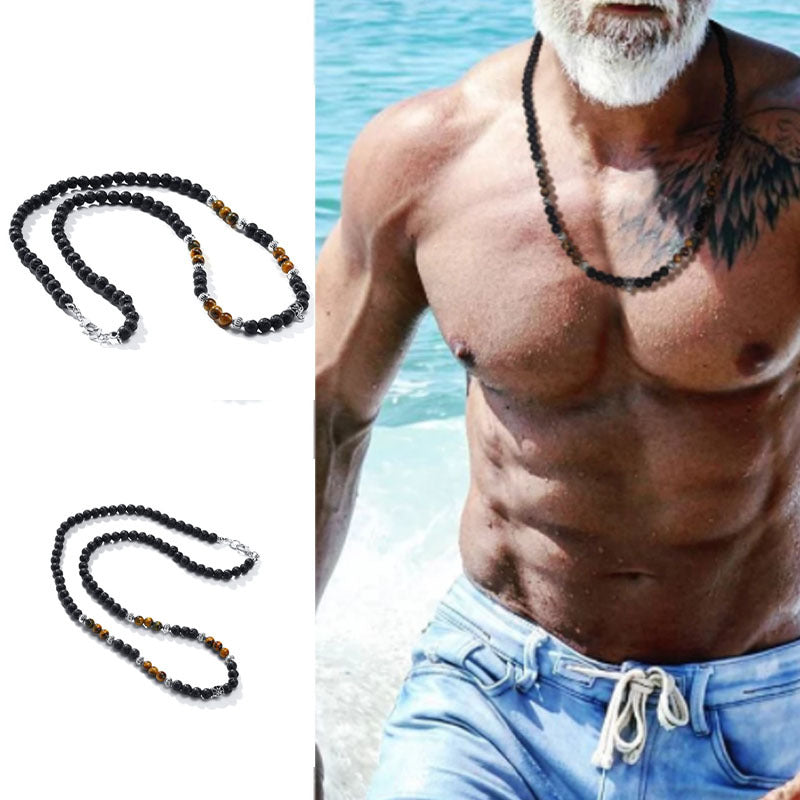 Matte Lava Stone Bead Necklace