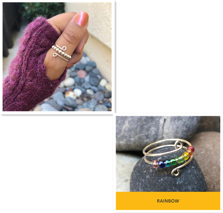 Colorful Bead Spinner Ring