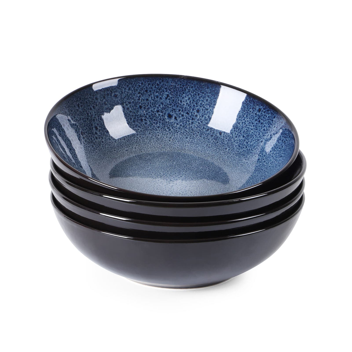 Peacock Blue Ceramic Bowls (Set of 4)