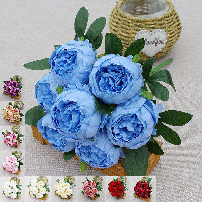 7-Head Silk Peony Stem